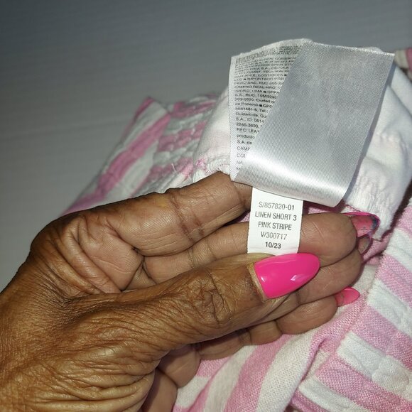 Old Navy Linen Blend Pink Striped Shorts Size XXL - Picture 10 of 14
